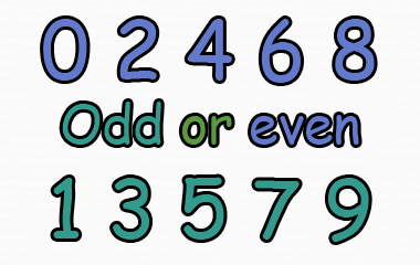 The game Odd or even numbers